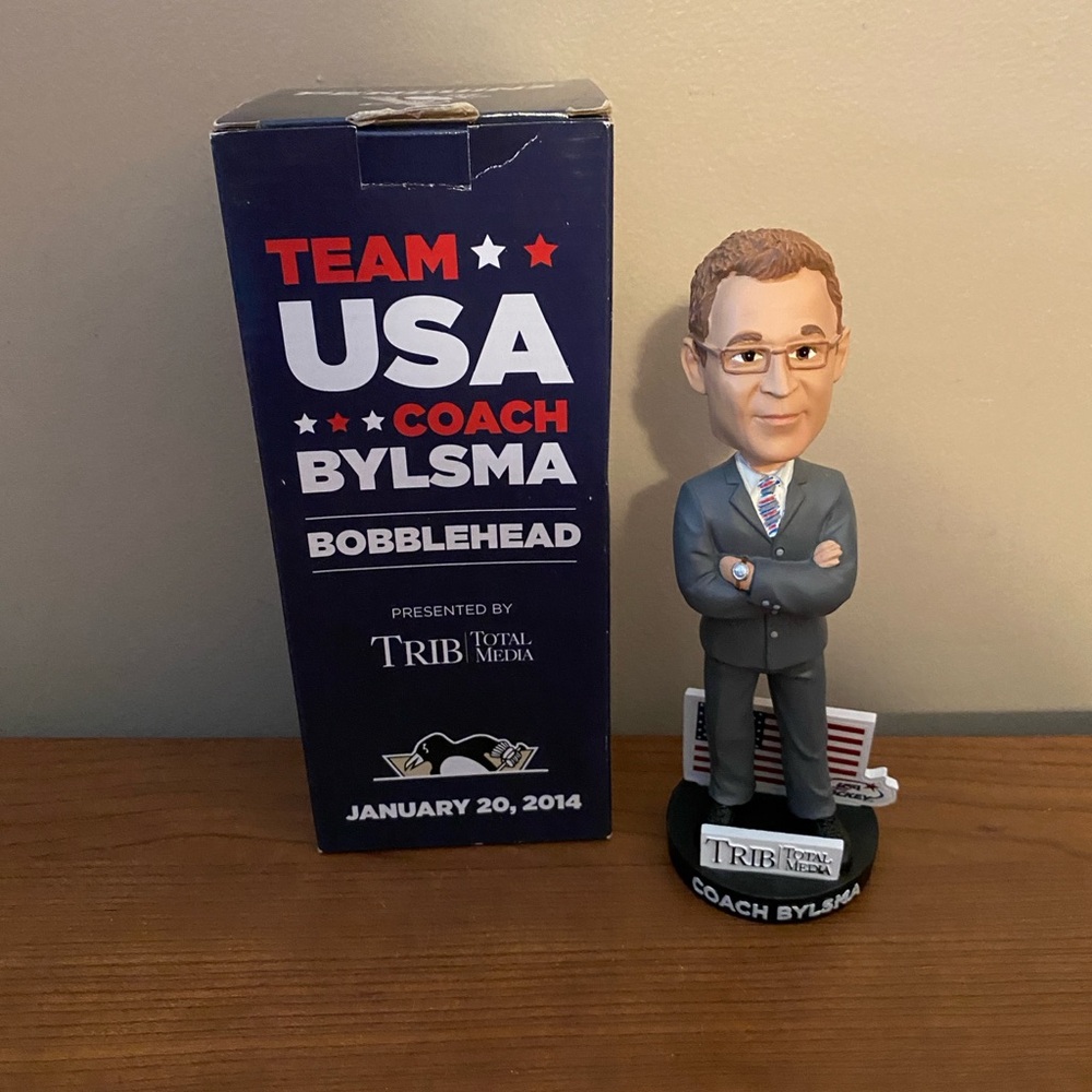Coach Dan Blysma Team USA Bobblehead Trib SGA New Pittsburgh Penguins